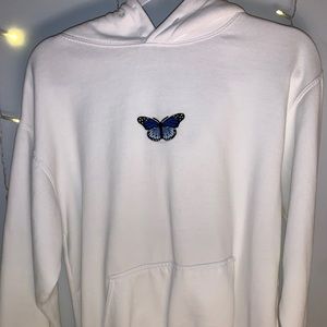 Brandy Melville white butterfly hoodie